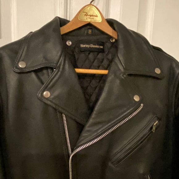 Harley-Davidson 🏍️ Men’s 46R Full Zip Classic Heavy Leather Riding Jacket - Picture 2 of 13